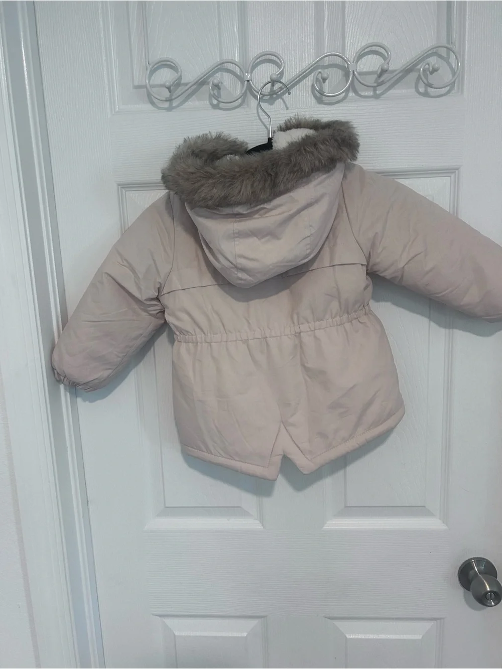OshKosh B'gosh Light Pink Hooded Puffer Jacket with Fur Trim